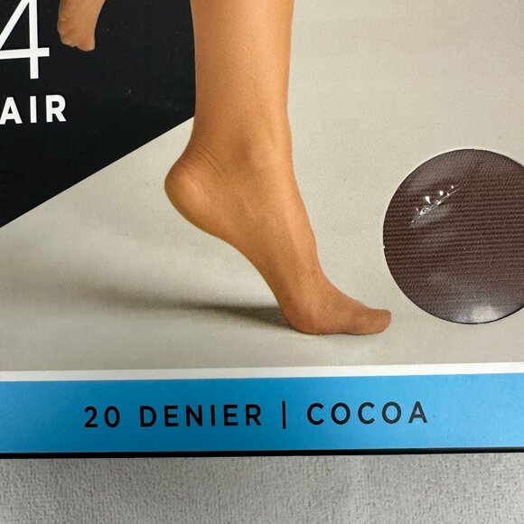 Silk Impressions Sheer All Day Control Top Pantyhose 4 Pairs L Cocoa 20 Denier - Picture 3 of 11